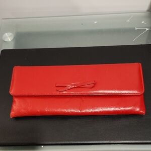Red Women's Bow-Accent Clutch Wallet